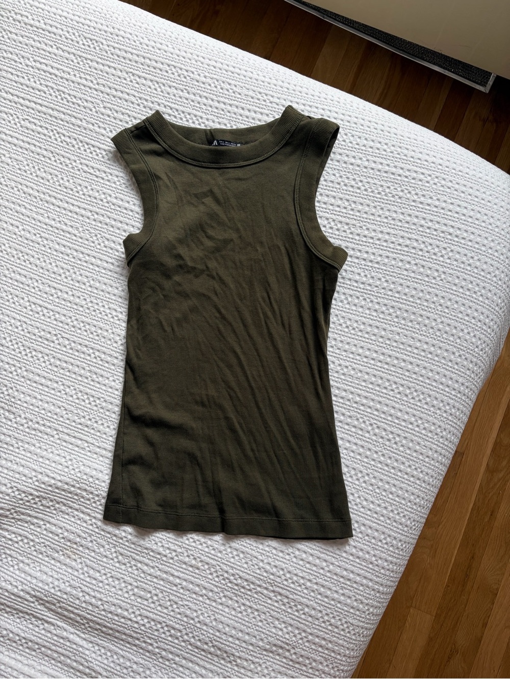 Zara Olive Green Ribbed Tank Top